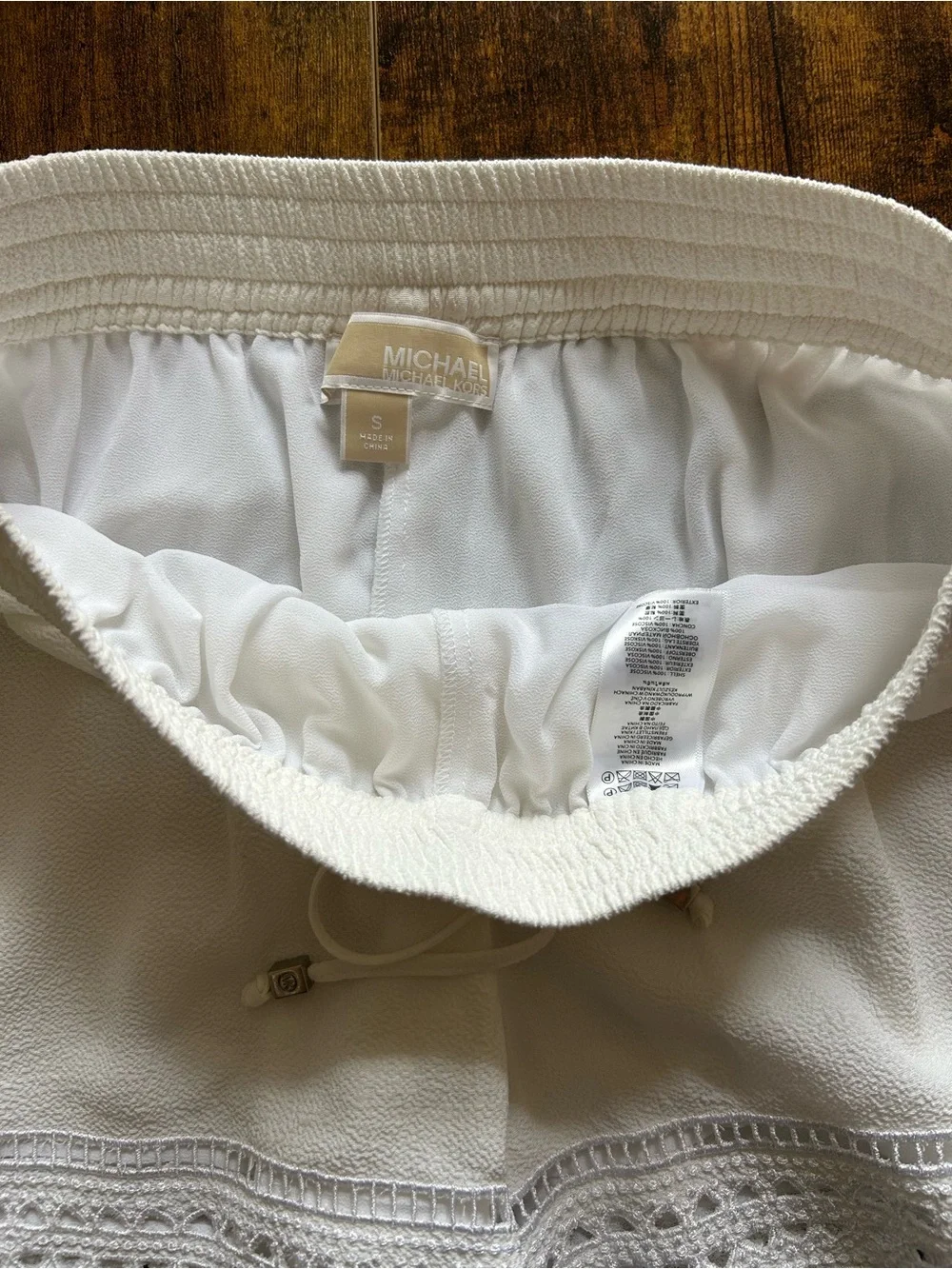 MICHAEL Michael Kors White Crochet-Trim Shorts